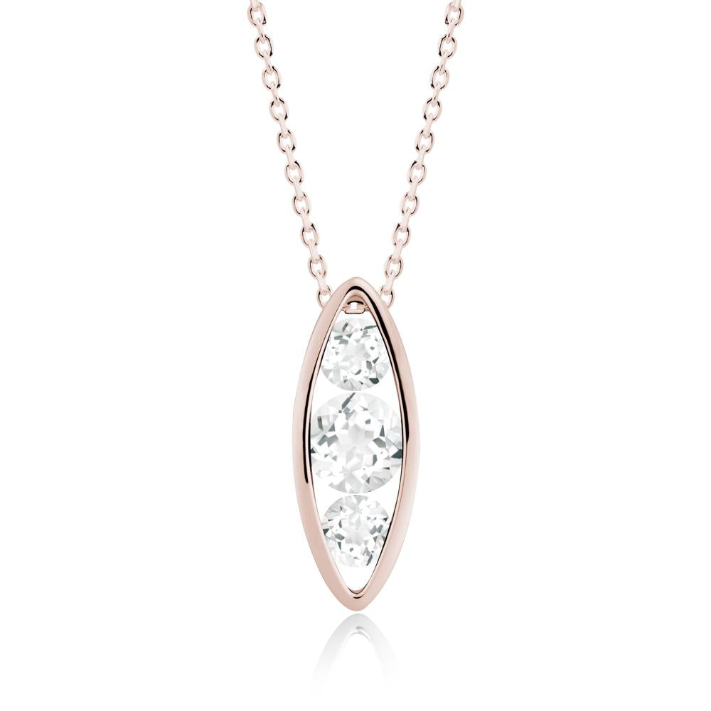 Pod Inpsired White Topaz Necklace - LUO Jewelry #metal_14k rose gold