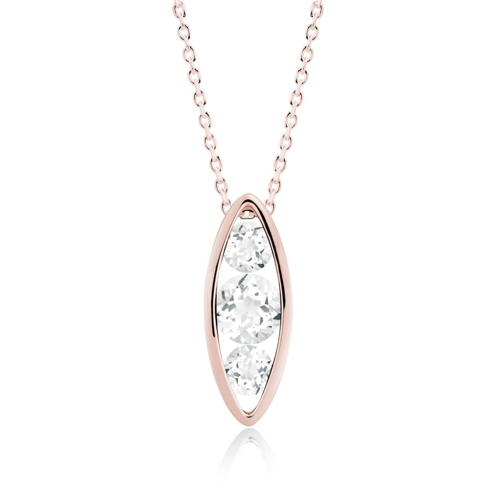 Pod Inpsired White Topaz Necklace - LUO Jewelry #metal_18k rose gold