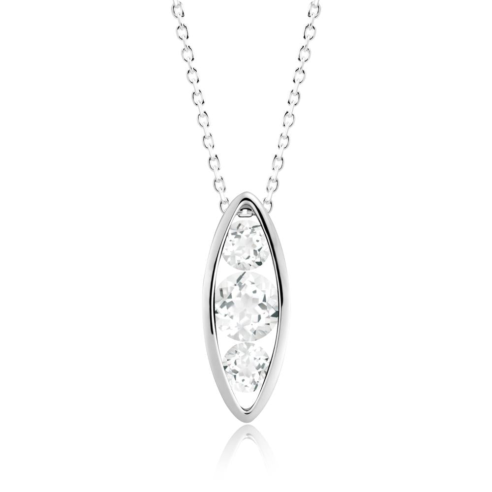 Pod Inpsired White Topaz Necklace - LUO Jewelry #metal_18k white gold