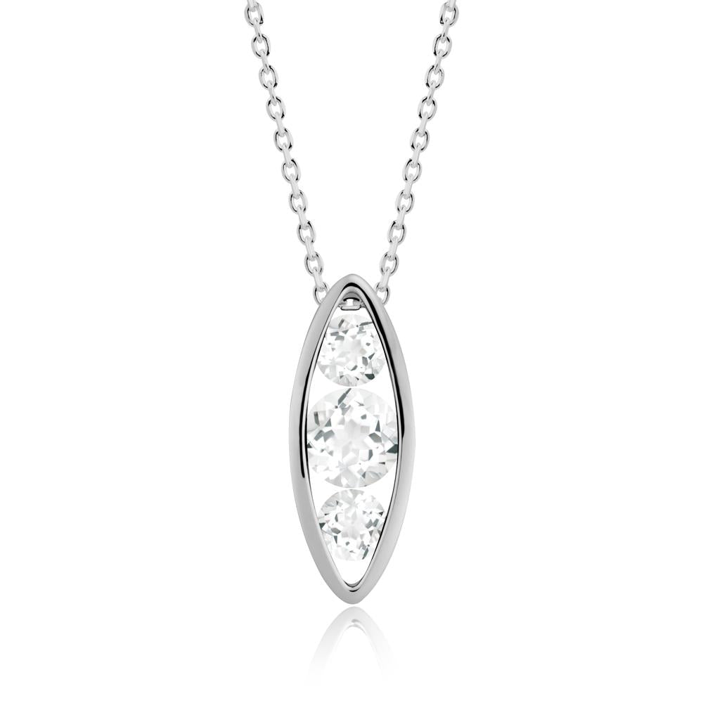 Pod Inpsired White Topaz Necklace - LUO Jewelry #metal_platinum