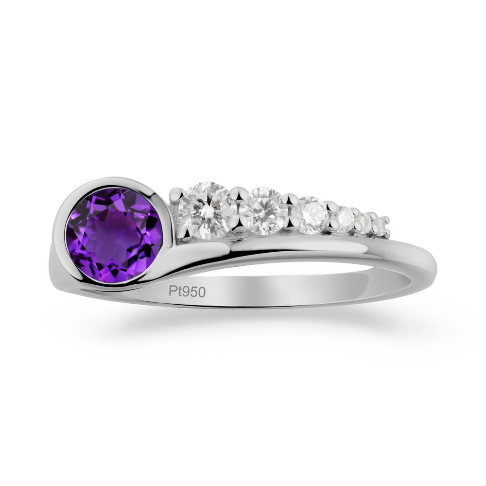 Six-Stone Graduated Bezel Amethyst Ring - LUO Jewelry #metal_platinum
