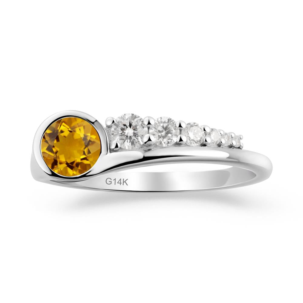 Six-Stone Graduated Bezel Citrine Ring - LUO Jewelry #metal_14k white gold