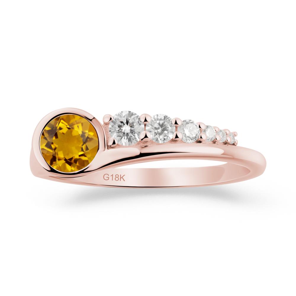 Six-Stone Graduated Bezel Citrine Ring - LUO Jewelry #metal_18k rose gold
