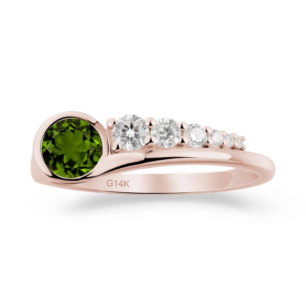 Round Diopside Graduated Bubble Ring - LUO Jewelry #metal_14k rose gold