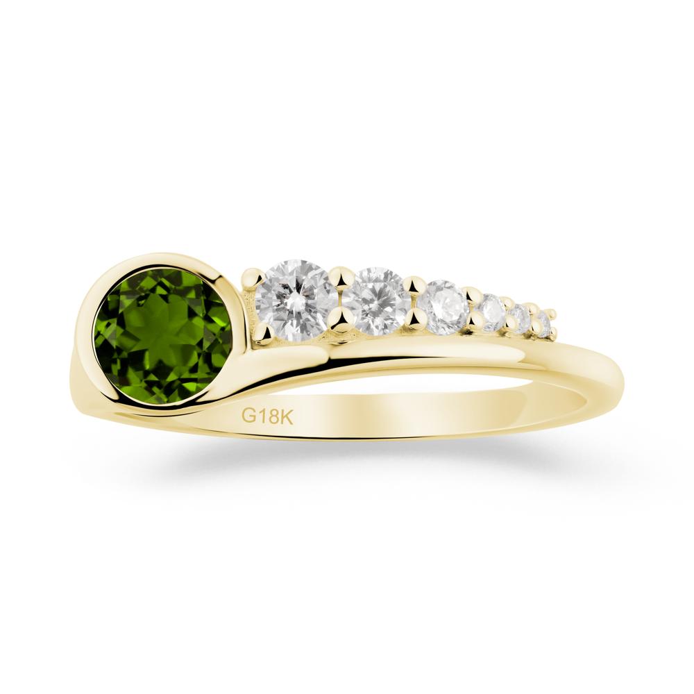 Round Diopside Graduated Bubble Ring - LUO Jewelry #metal_18k yellow gold