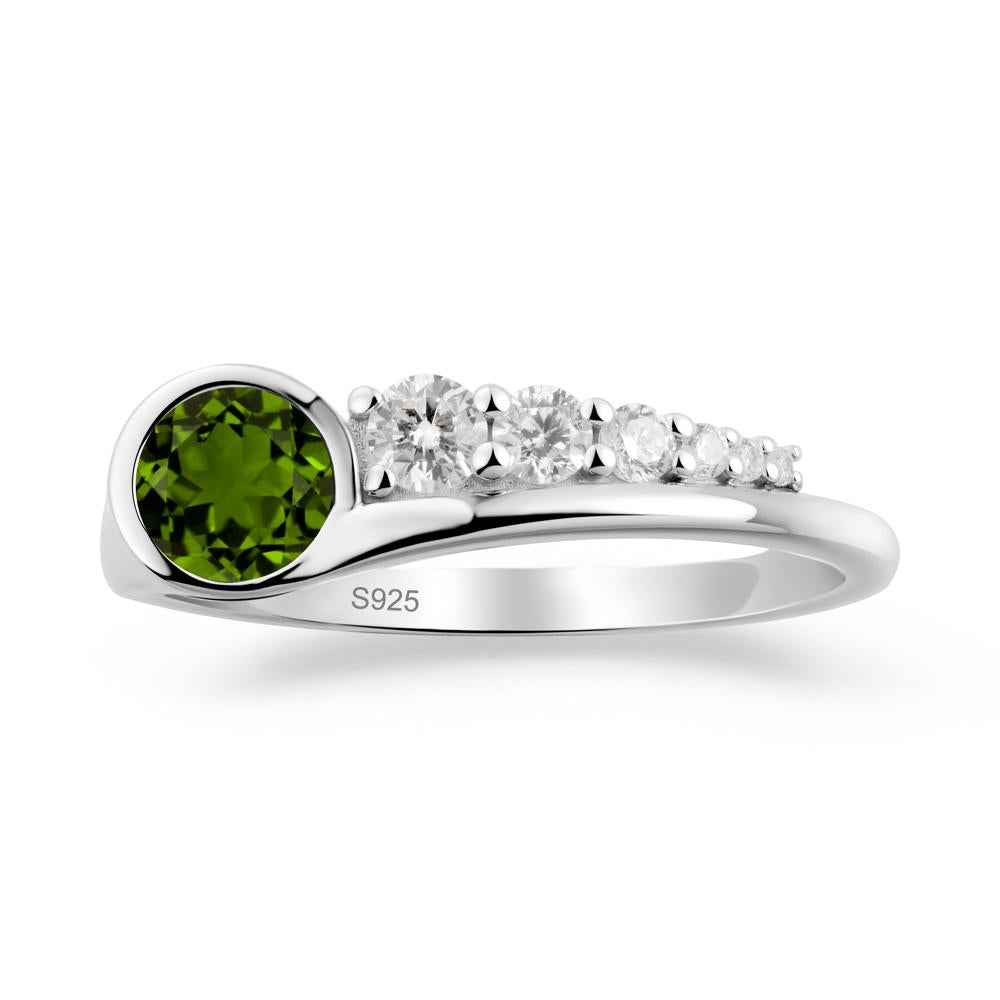Round Diopside Graduated Bubble Ring - LUO Jewelry #metal_sterling silver