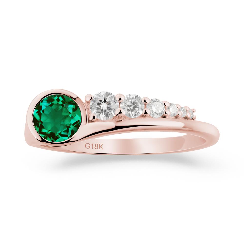 Round Emerald Graduated Bubble Ring - LUO Jewelry #metal_18k rose gold