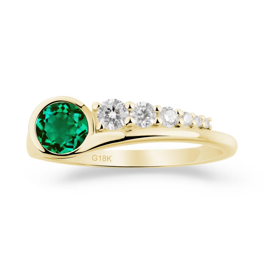 Round Emerald Graduated Bubble Ring - LUO Jewelry #metal_18k yellow gold