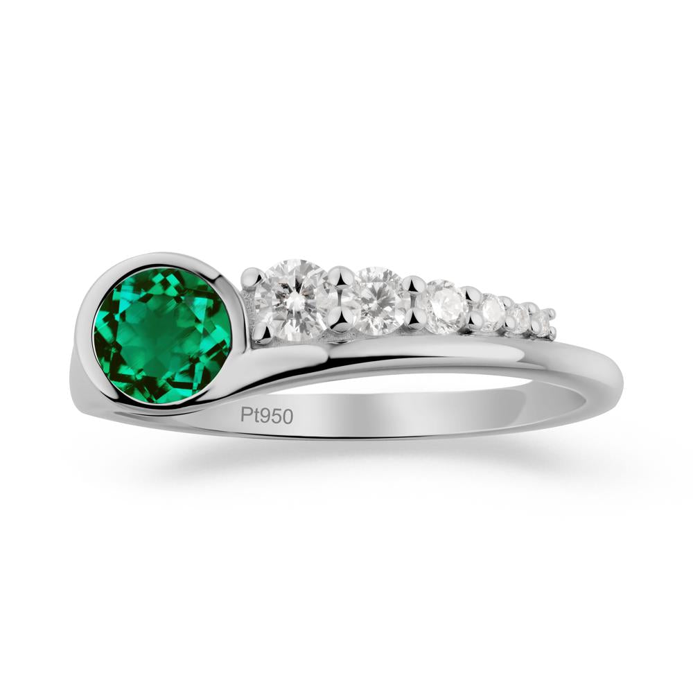 Round Emerald Graduated Bubble Ring - LUO Jewelry #metal_platinum