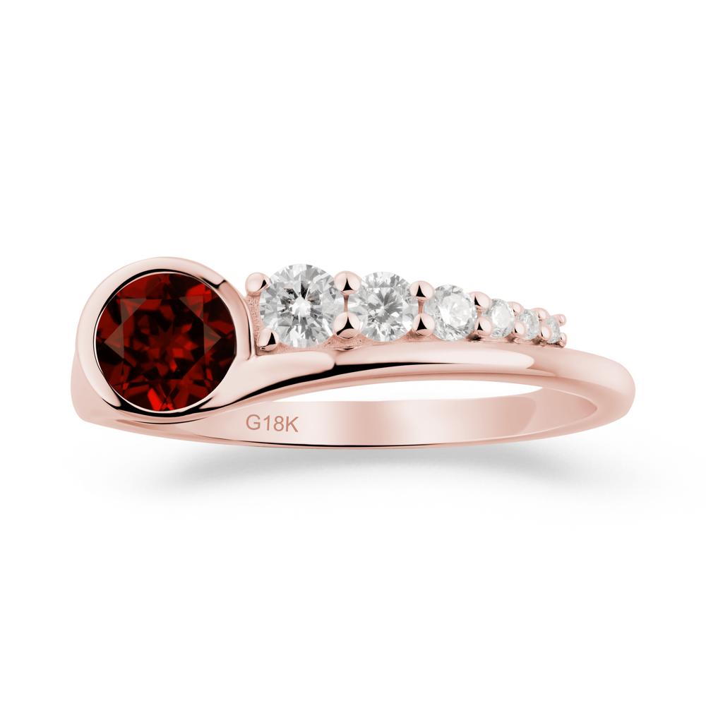 Round Garnet Graduated Bubble Ring - LUO Jewelry #metal_18k rose gold