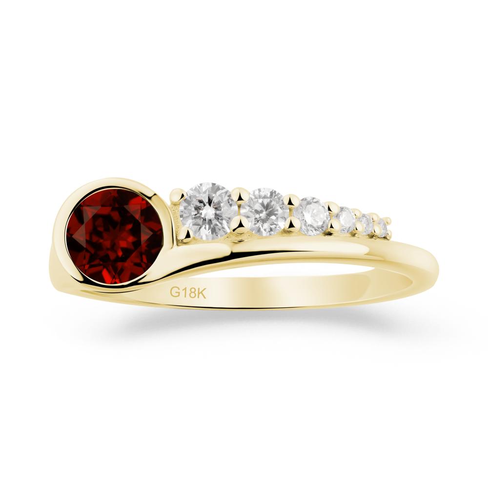 Round Garnet Graduated Bubble Ring - LUO Jewelry #metal_18k yellow gold