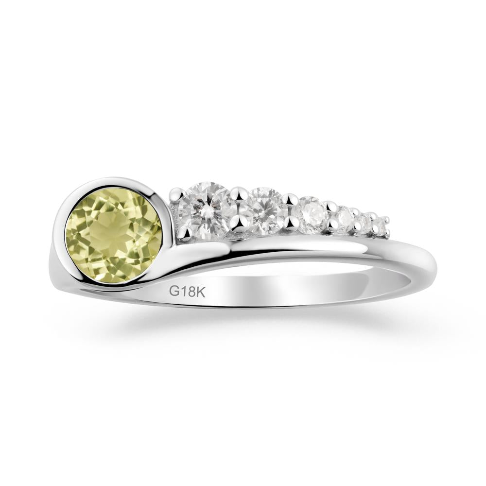 Round Lemon Quartz Graduated Bubble Ring - LUO Jewelry #metal_18k white gold