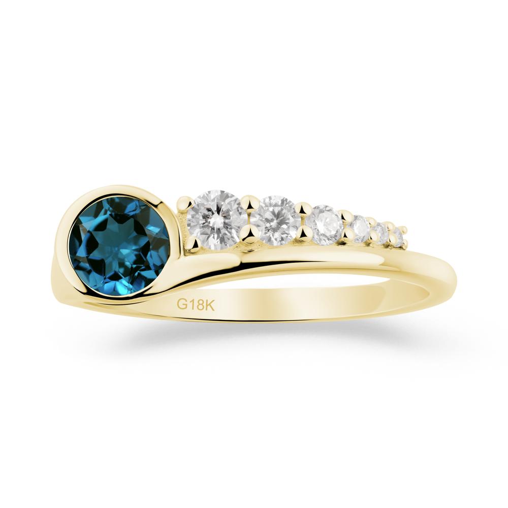 Round London Blue Topaz Graduated Bubble Ring - LUO Jewelry #metal_18k yellow gold