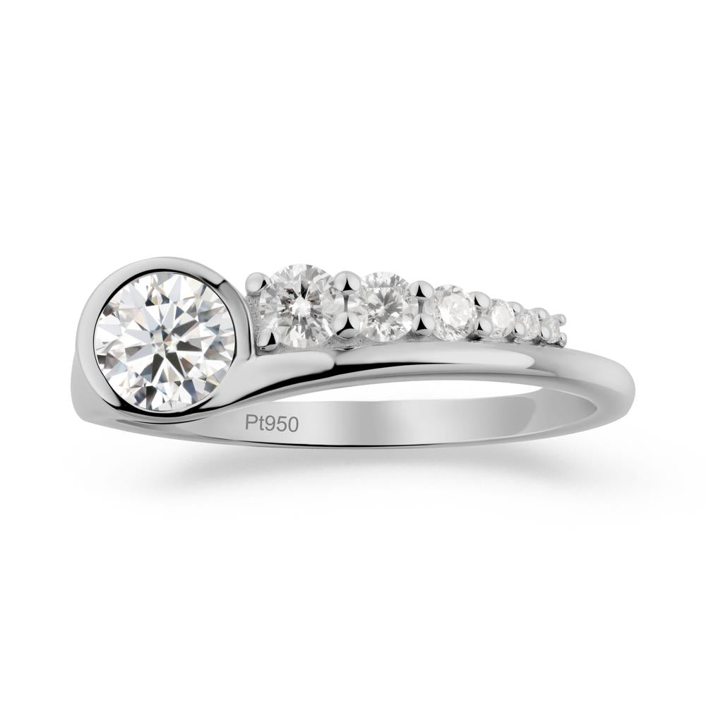 Six-Stone Graduated Bezel Moissanite Ring - LUO Jewelry #metal_platinum