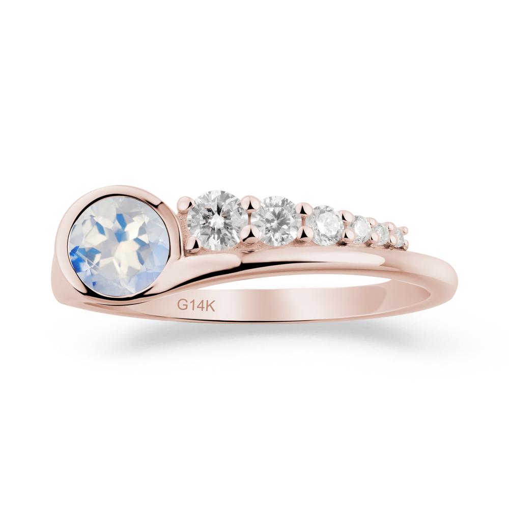 Round Moonstone Graduated Bubble Ring - LUO Jewelry #metal_14k rose gold