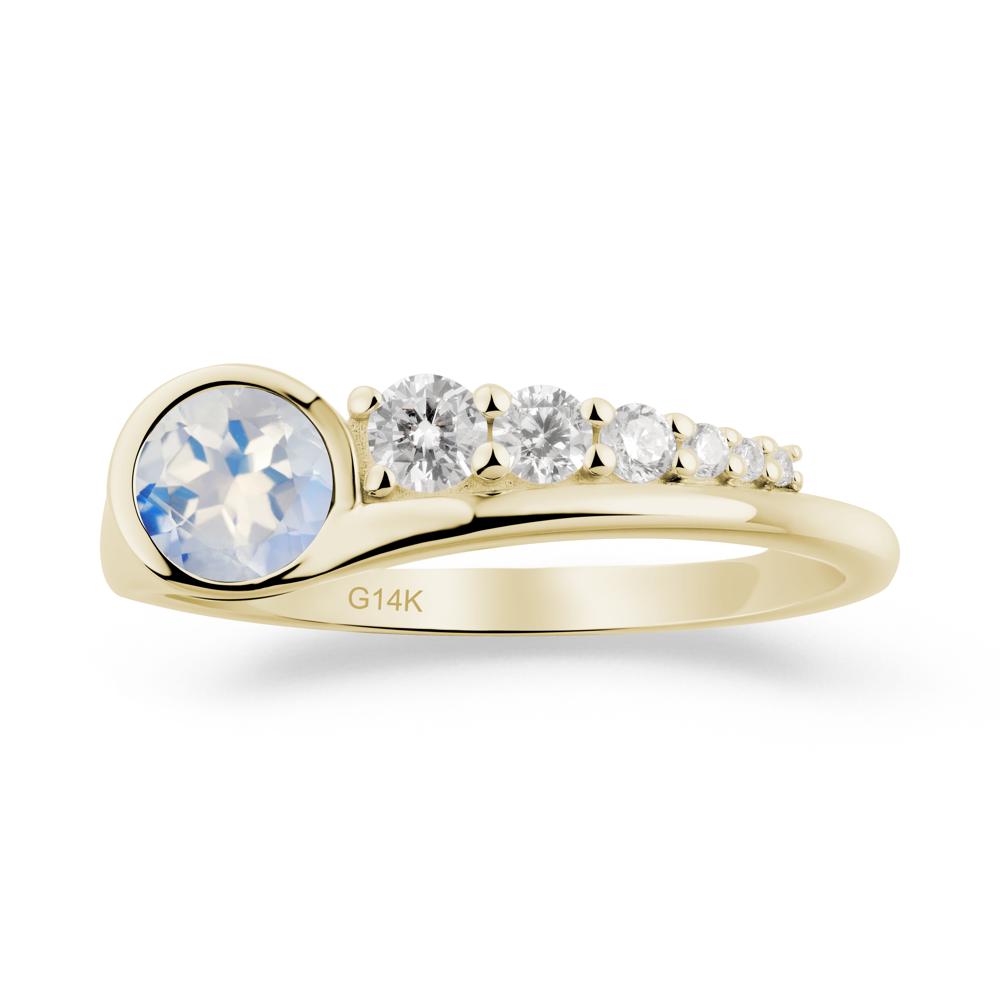 Round Moonstone Graduated Bubble Ring - LUO Jewelry #metal_14k yellow gold