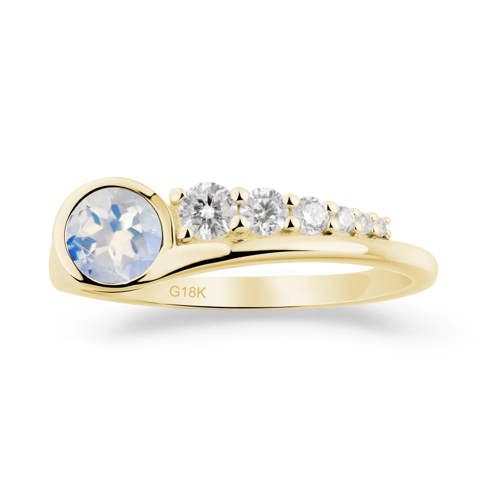 Round Moonstone Graduated Bubble Ring - LUO Jewelry #metal_18k yellow gold