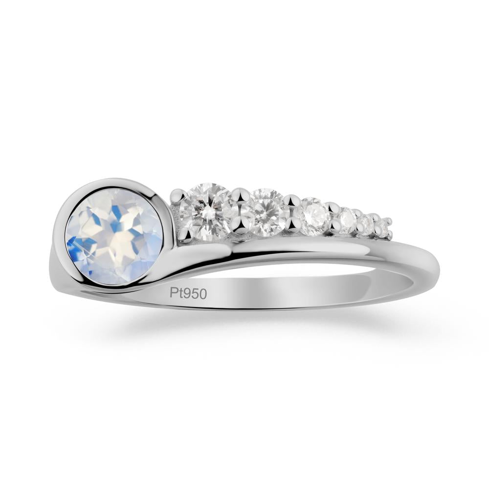 Round Moonstone Graduated Bubble Ring - LUO Jewelry #metal_platinum