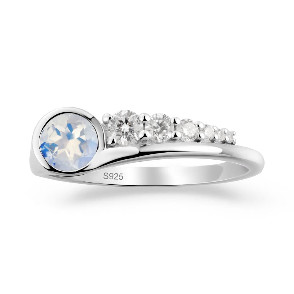 Round Moonstone Graduated Bubble Ring - LUO Jewelry #metal_sterling silver