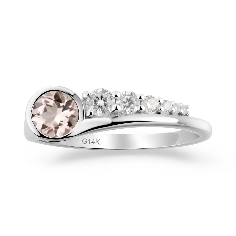 Six-Stone Graduated Bezel Morganite Ring - LUO Jewelry #metal_14k white gold