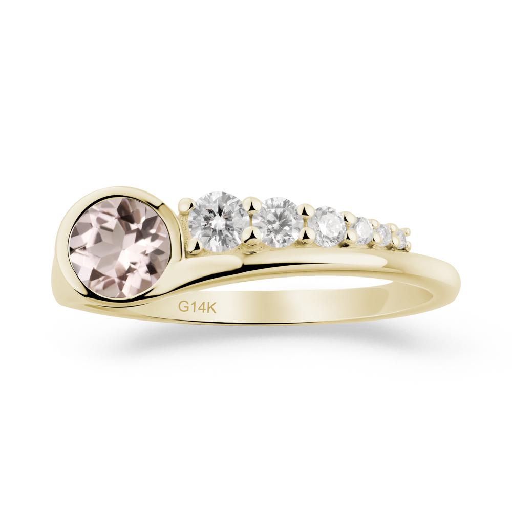Six-Stone Graduated Bezel Morganite Ring - LUO Jewelry #metal_14k yellow gold