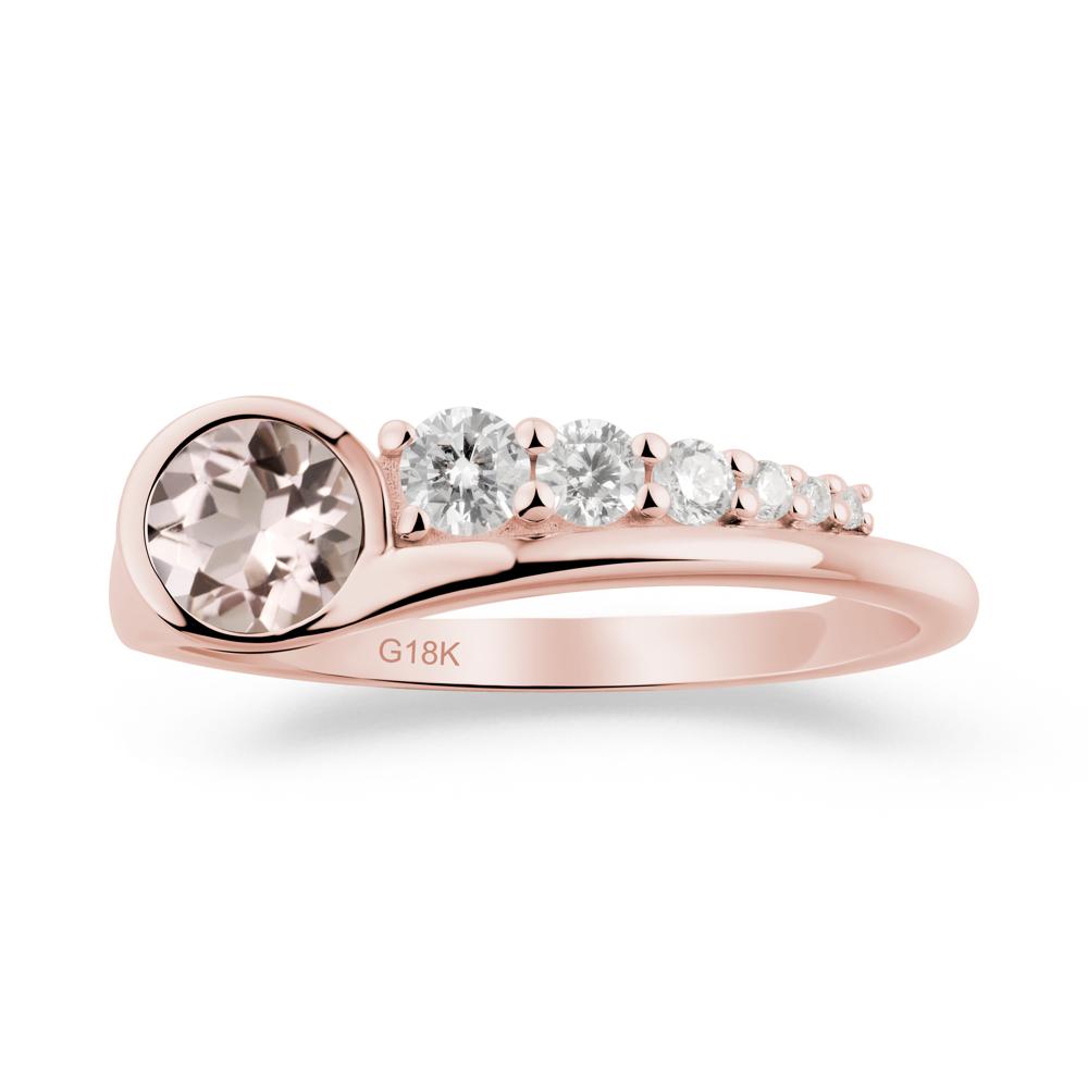 Six-Stone Graduated Bezel Morganite Ring - LUO Jewelry #metal_18k rose gold