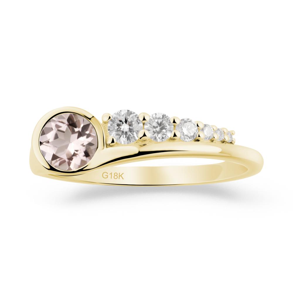 Six-Stone Graduated Bezel Morganite Ring - LUO Jewelry #metal_18k yellow gold