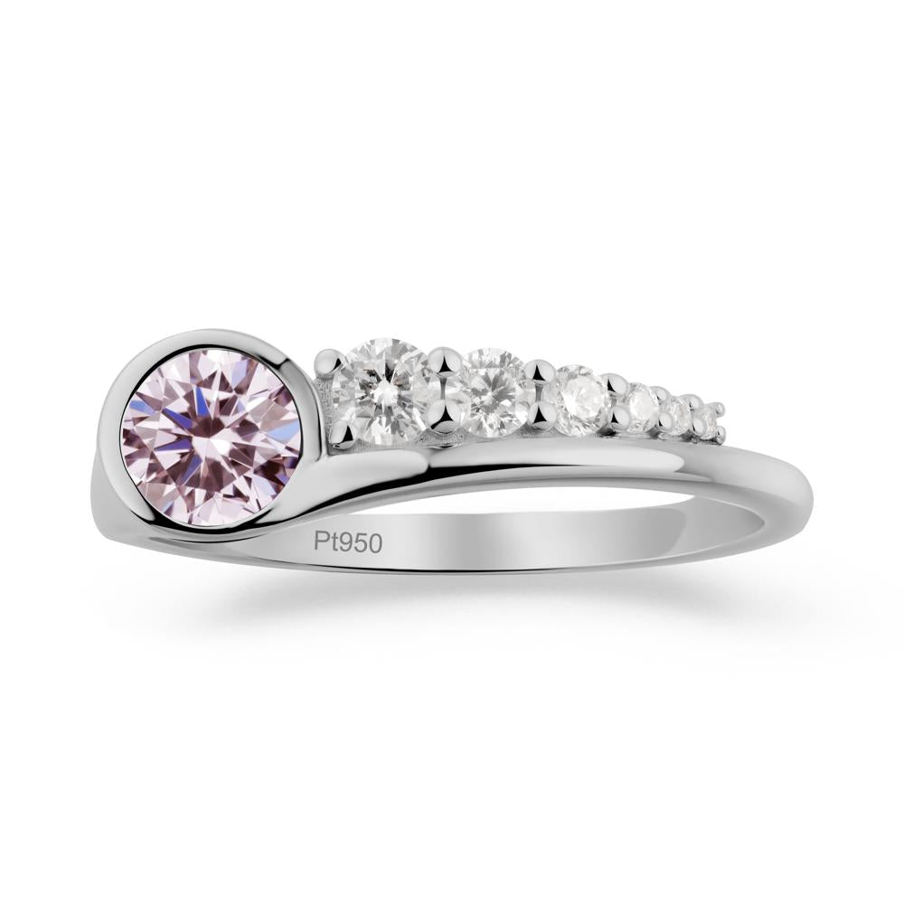 Six-Stone Graduated Bezel Pink Cubic Zirconia Ring - LUO Jewelry #metal_platinum