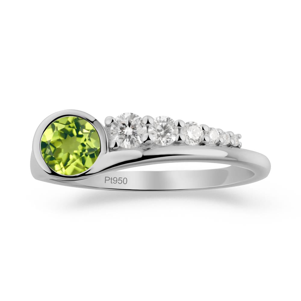 Round Peridot Graduated Bubble Ring - LUO Jewelry #metal_platinum