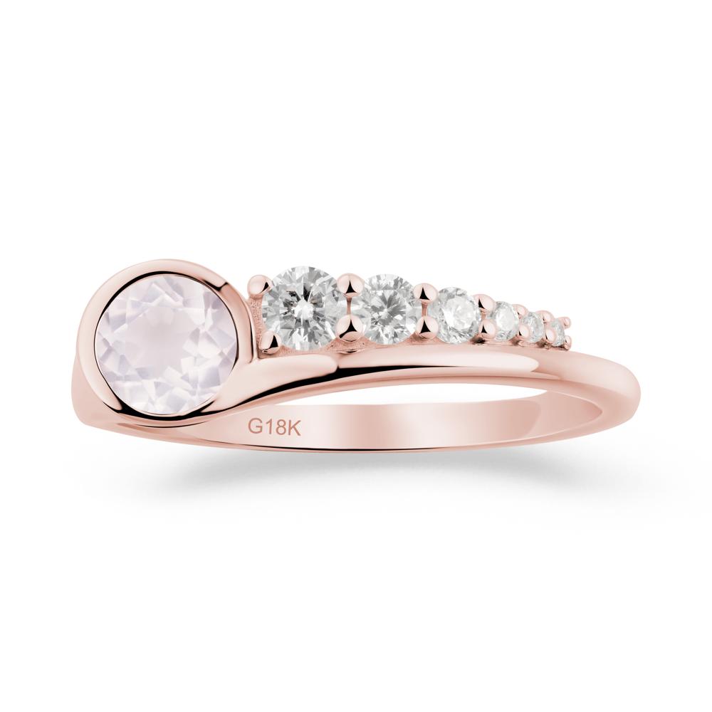 Six-Stone Graduated Bezel Rose Quartz Ring - LUO Jewelry #metal_18k rose gold