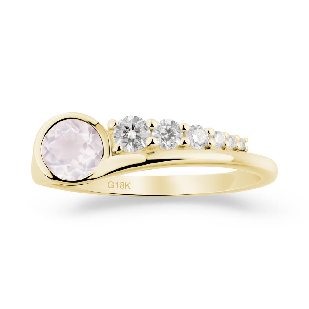 Six-Stone Graduated Bezel Rose Quartz Ring - LUO Jewelry #metal_18k yellow gold