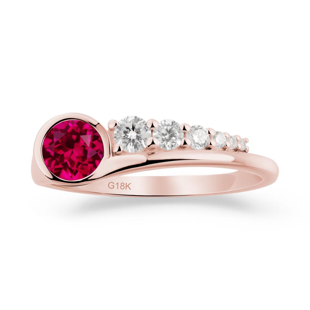 Round Ruby Graduated Bubble Ring - LUO Jewelry #metal_18k rose gold