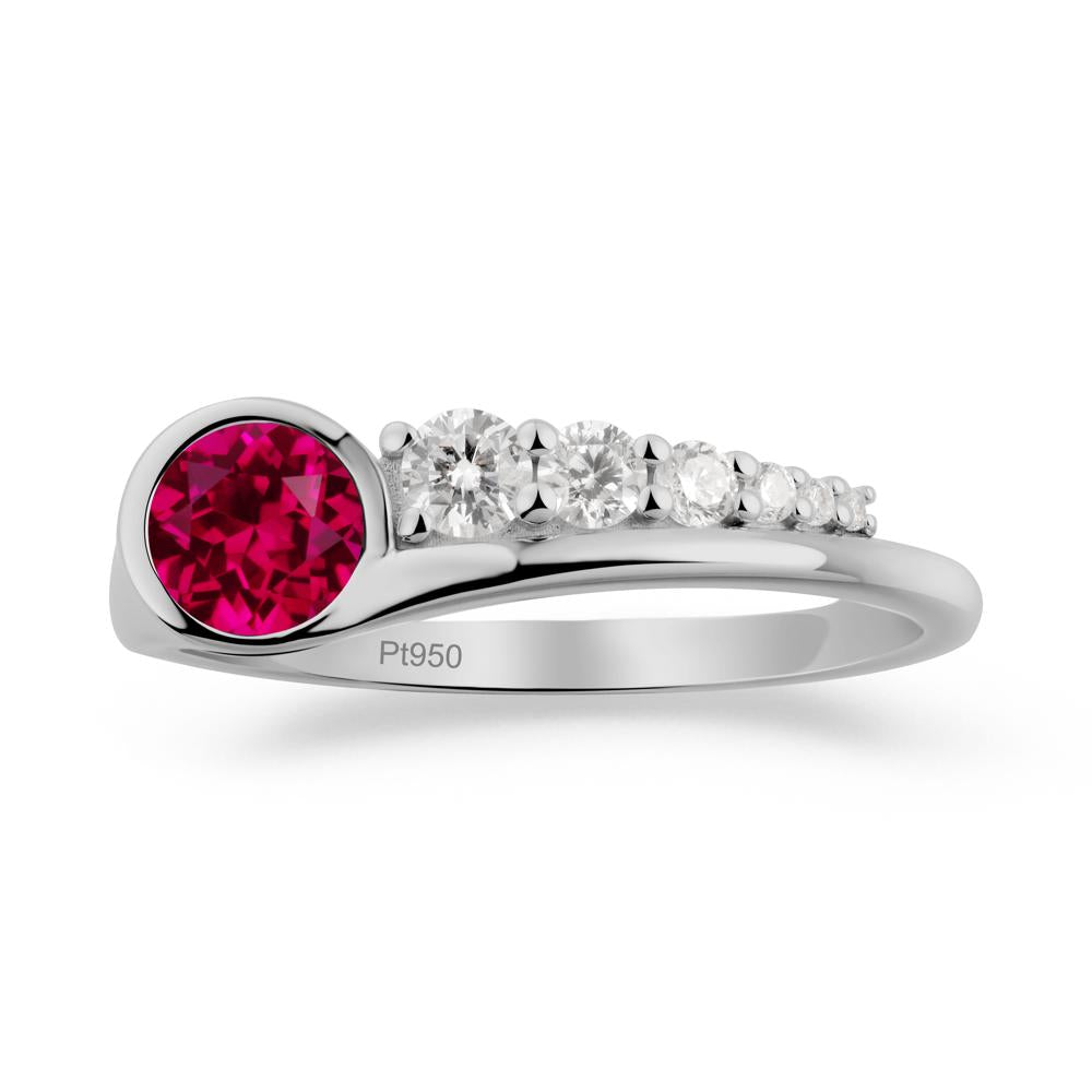 Round Ruby Graduated Bubble Ring - LUO Jewelry #metal_platinum