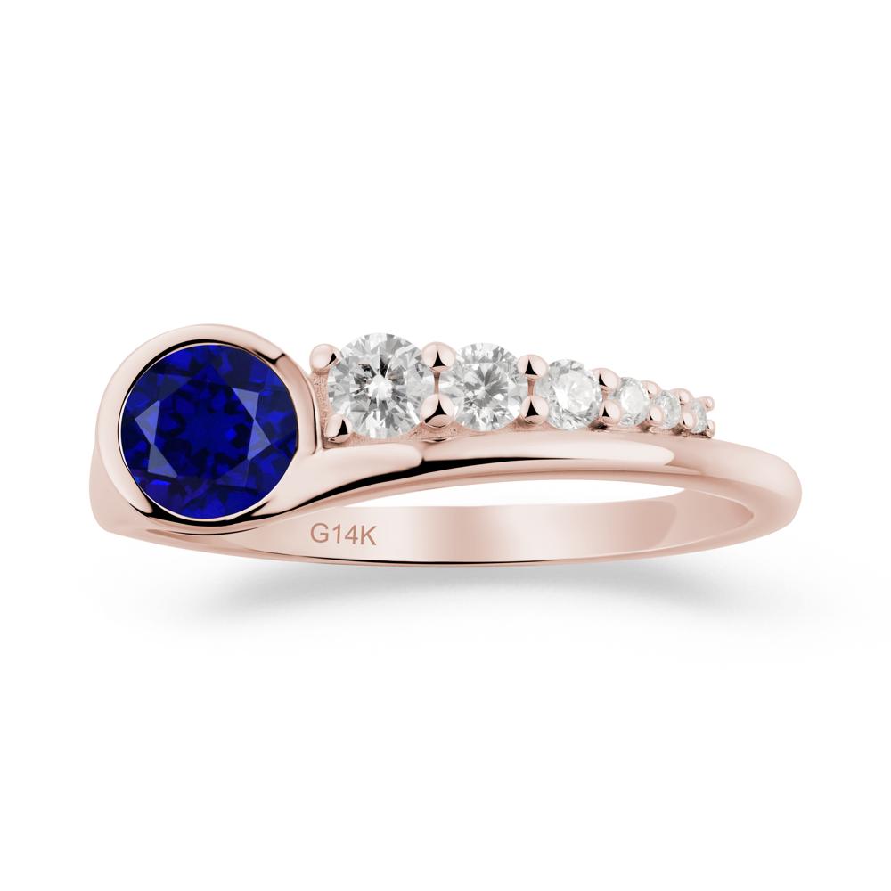 Round Sapphire Graduated Bubble Ring - LUO Jewelry #metal_14k rose gold