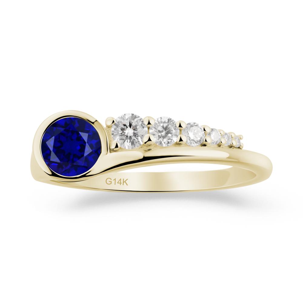 Round Sapphire Graduated Bubble Ring - LUO Jewelry #metal_14k yellow gold