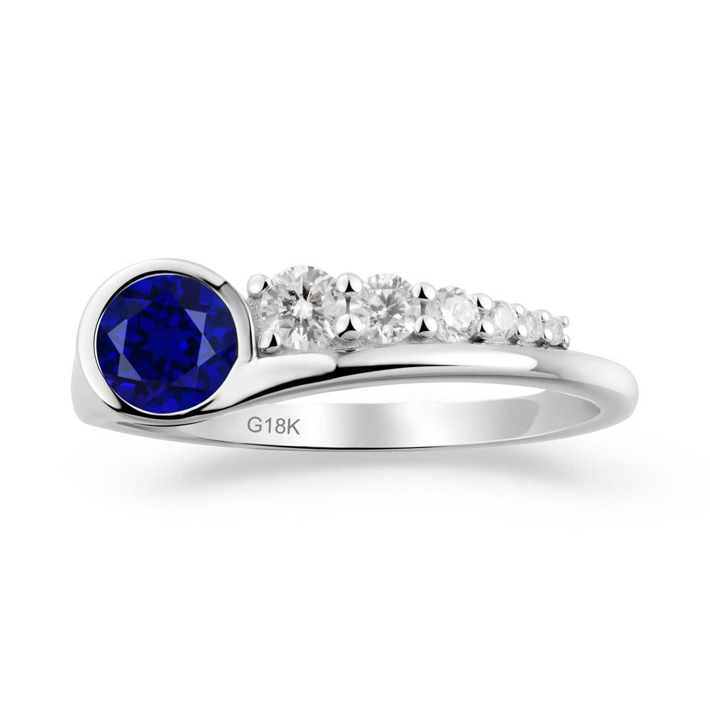 Round Sapphire Graduated Bubble Ring - LUO Jewelry #metal_18k white gold