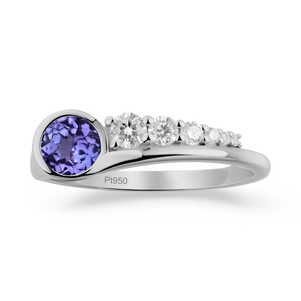 Six-Stone Graduated Bezel Tanzanite Ring - LUO Jewelry #metal_platinum