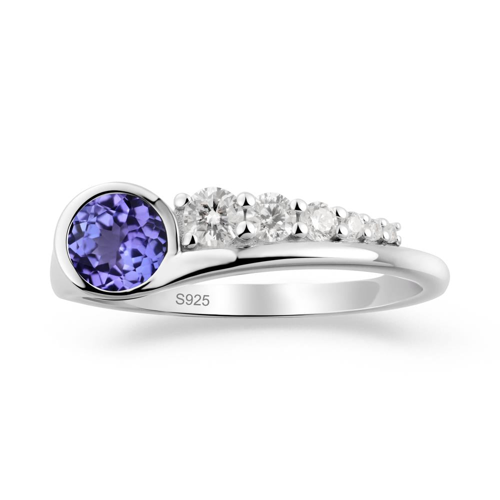 Six-Stone Graduated Bezel Tanzanite Ring - LUO Jewelry #metal_sterling silver