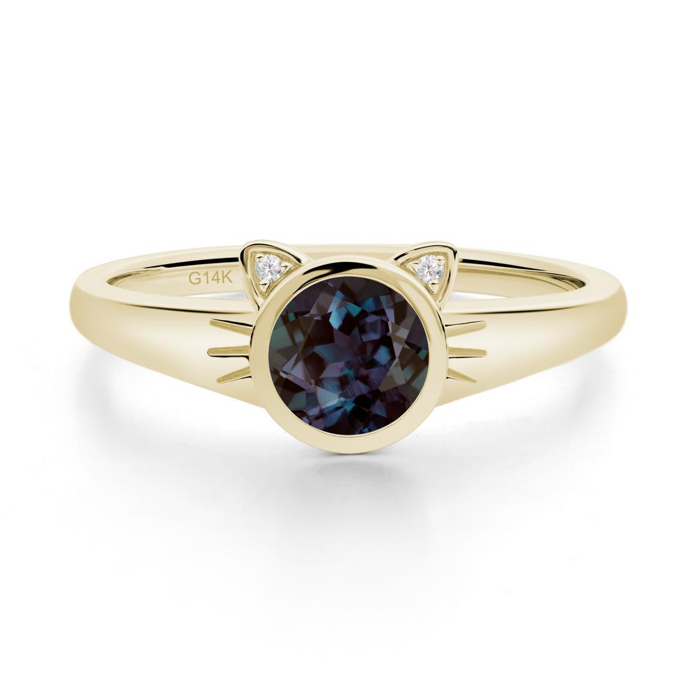 Car Ear Inspired Alexandrite Ring - LUO Jewelry #metal_14k yellow gold