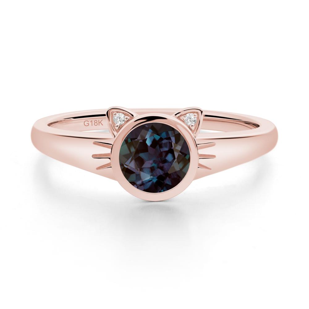 Car Ear Inspired Alexandrite Ring - LUO Jewelry #metal_18k rose gold