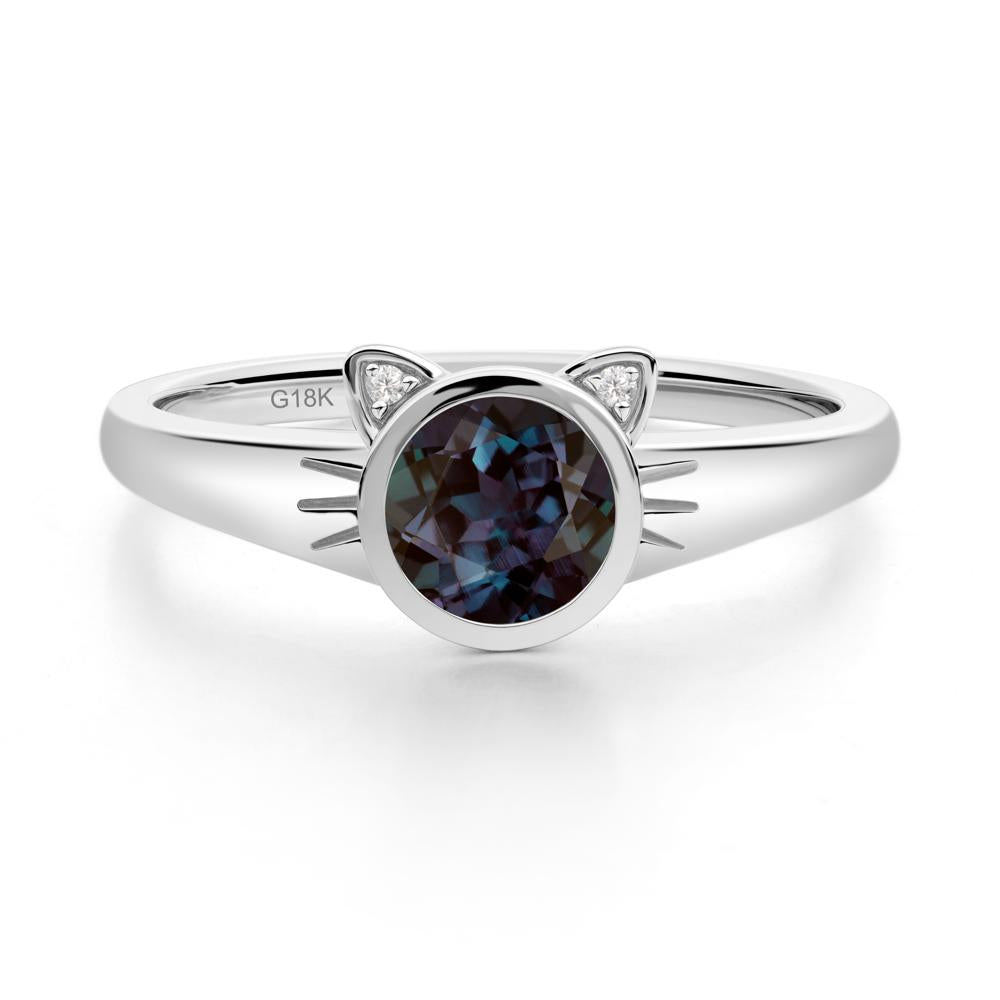 Car Ear Inspired Alexandrite Ring - LUO Jewelry #metal_18k white gold