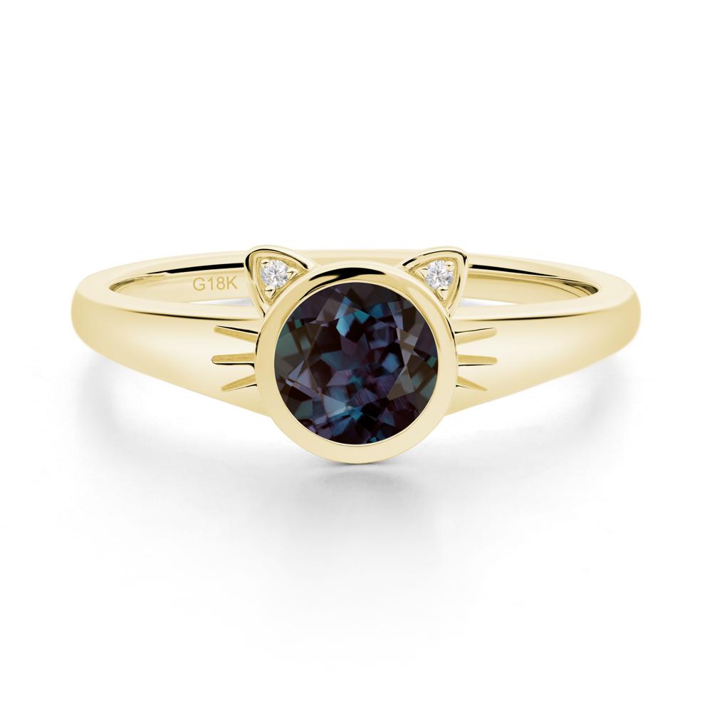 Car Ear Inspired Alexandrite Ring - LUO Jewelry #metal_18k yellow gold