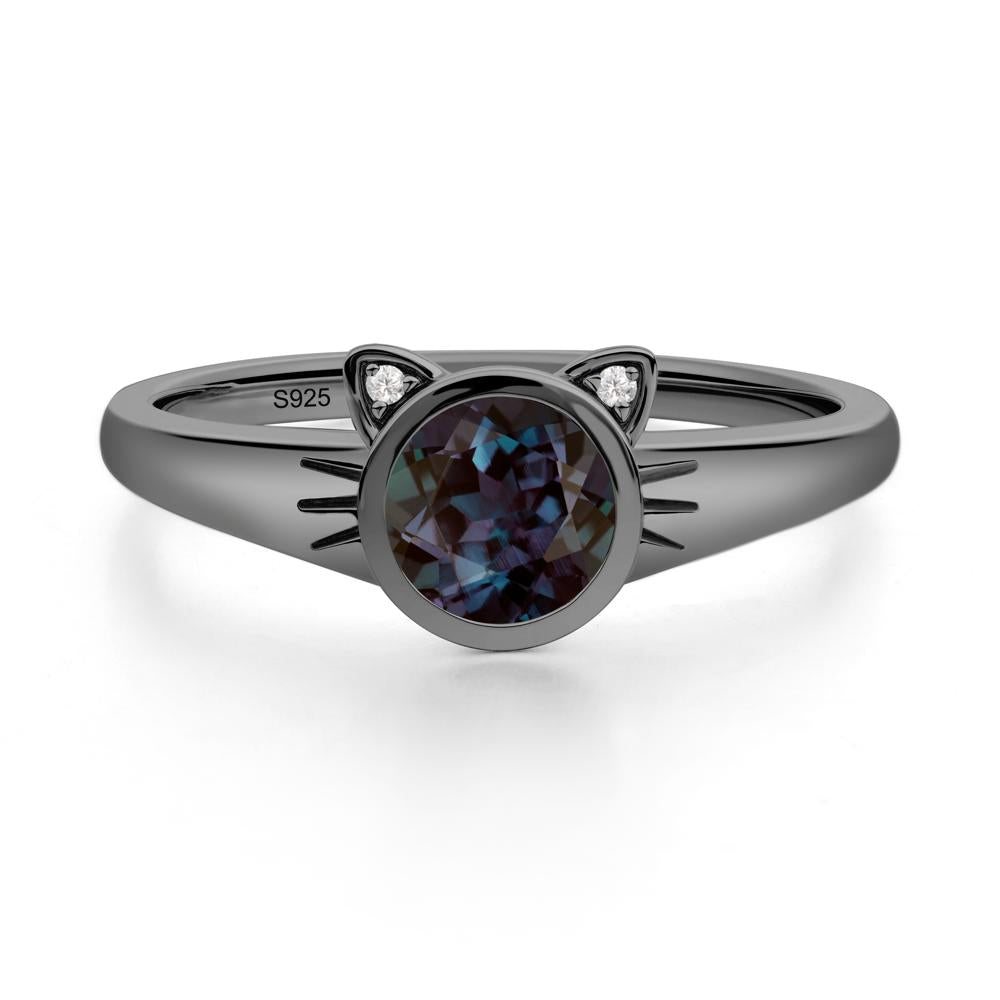 Car Ear Inspired Alexandrite Ring - LUO Jewelry #metal_black finish sterling silver
