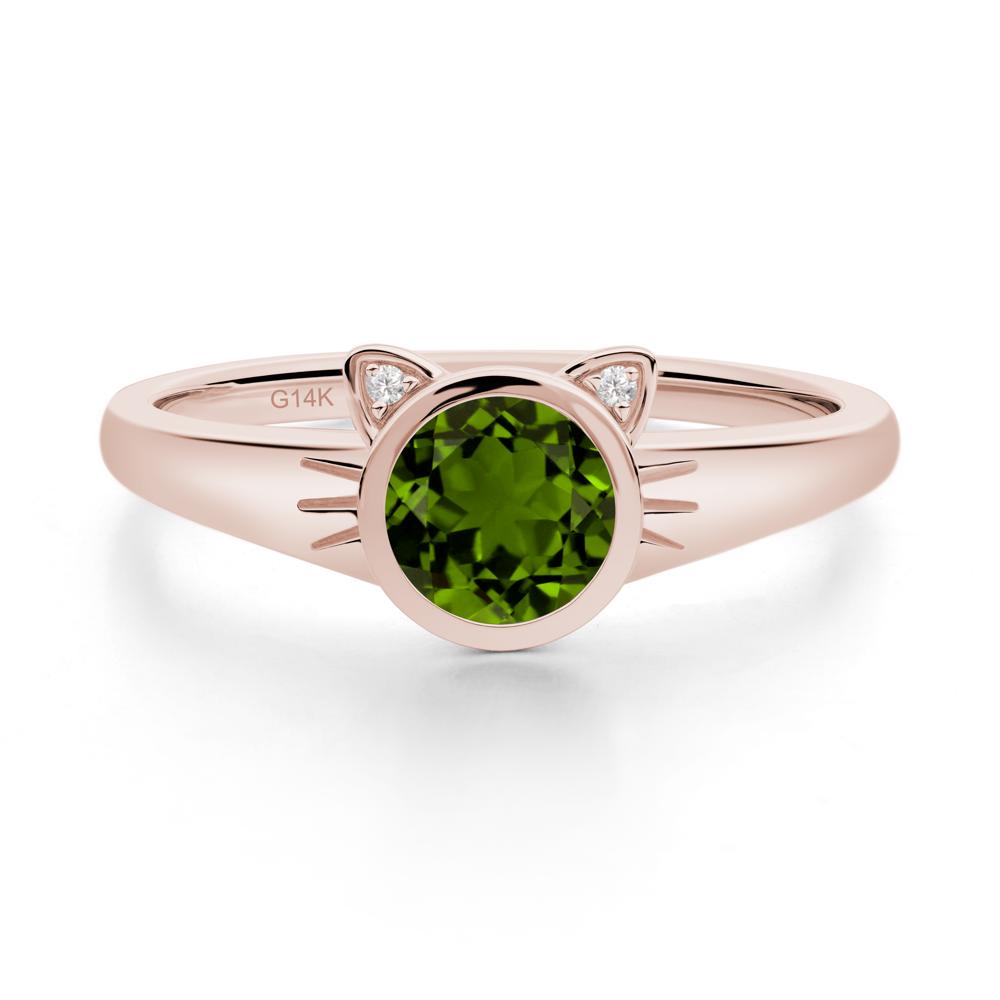 Car Ear Inspired Diopside Ring - LUO Jewelry #metal_14k rose gold