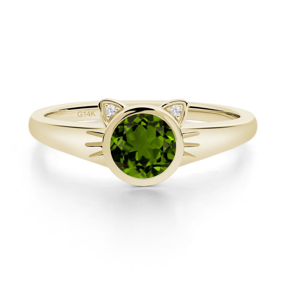 Car Ear Inspired Diopside Ring - LUO Jewelry #metal_14k yellow gold