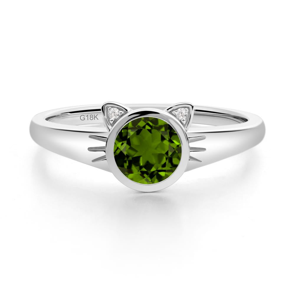 Car Ear Inspired Diopside Ring - LUO Jewelry #metal_18k white gold