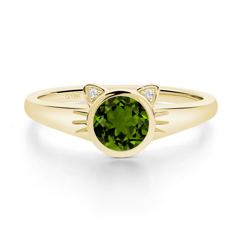Car Ear Inspired Diopside Ring - LUO Jewelry #metal_18k yellow gold