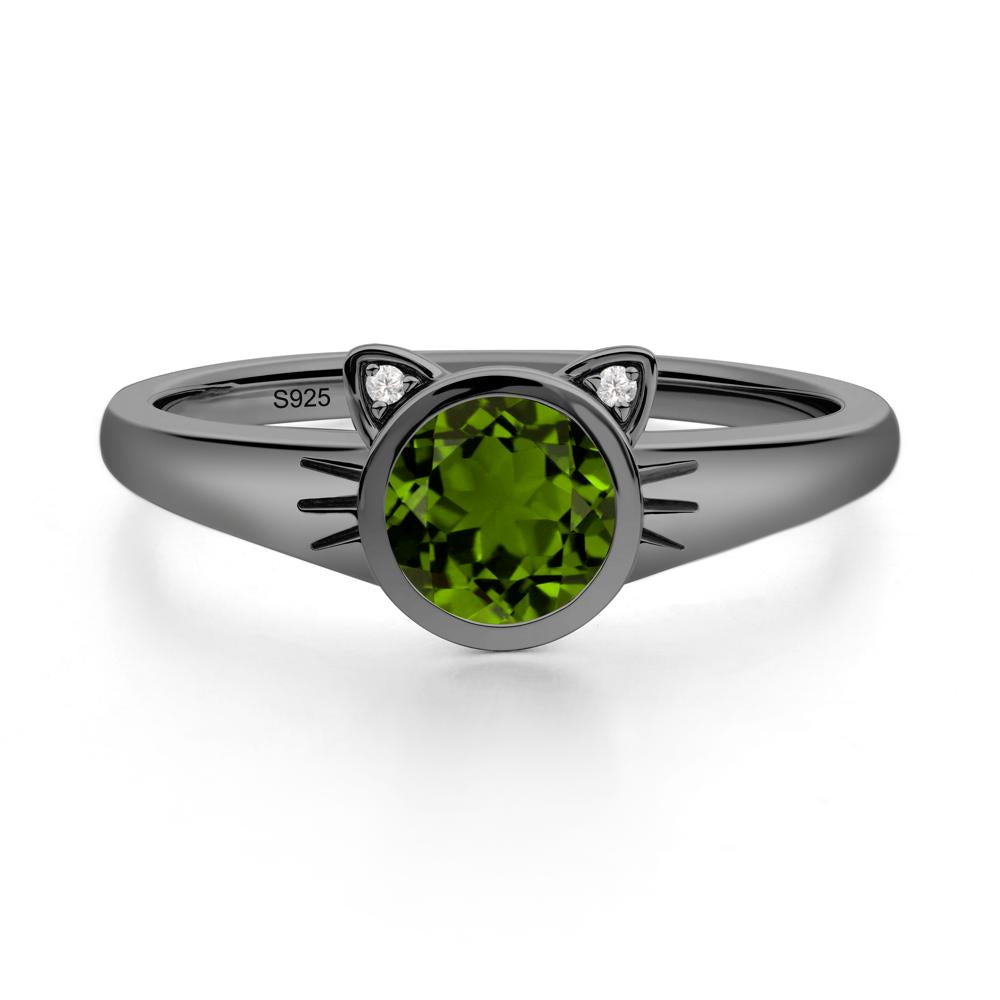 Car Ear Inspired Diopside Ring - LUO Jewelry #metal_black finish sterling silver