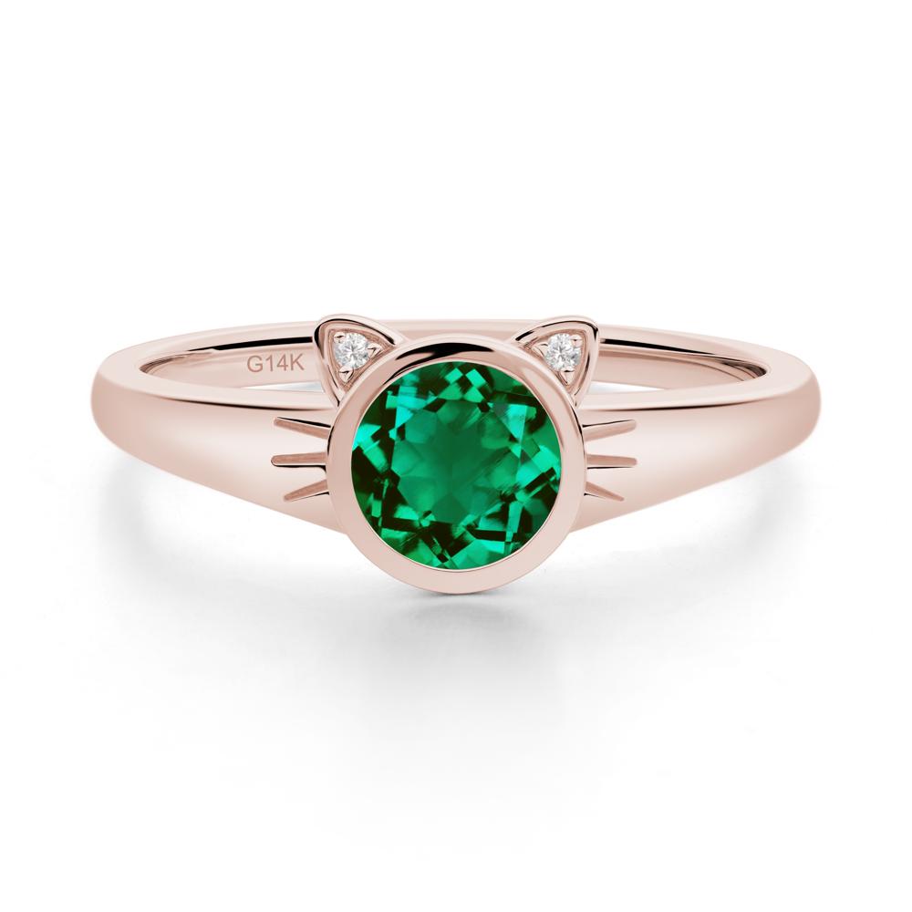 Car Ear Inspired Emerald Ring - LUO Jewelry #metal_14k rose gold