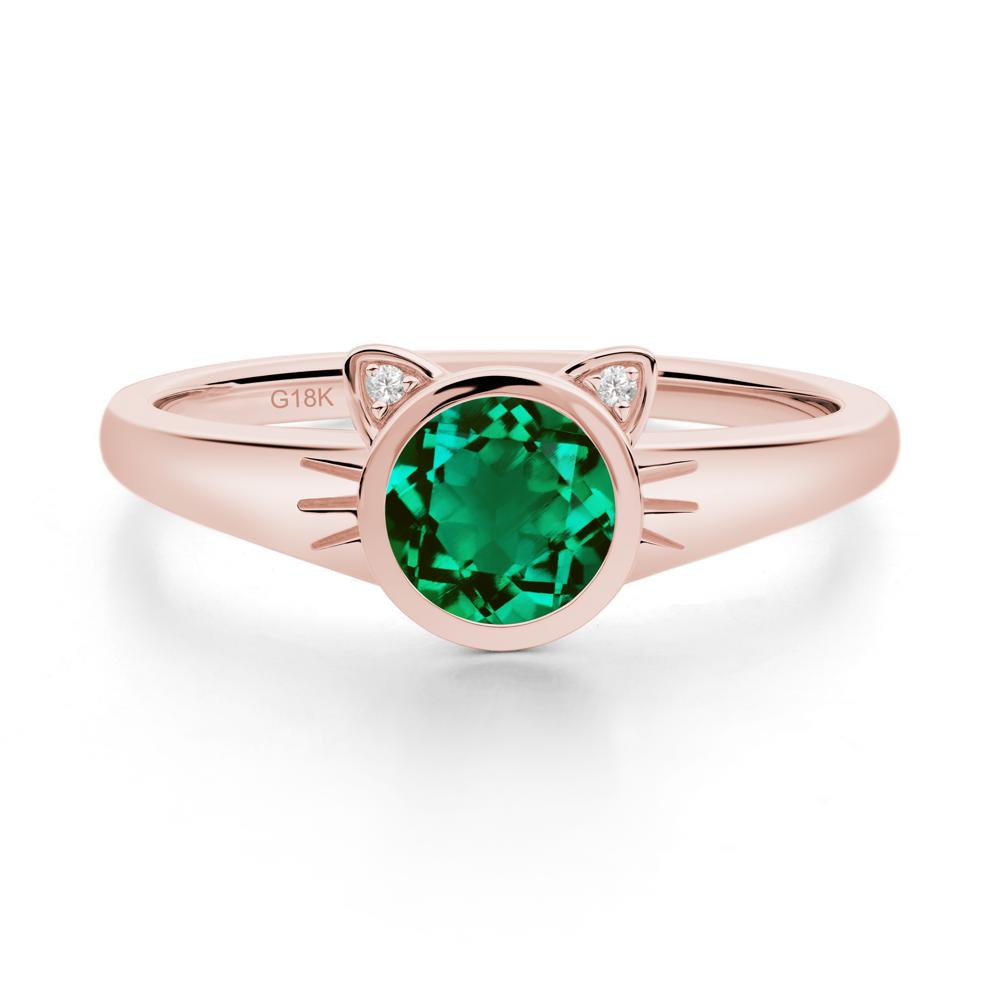 Car Ear Inspired Emerald Ring - LUO Jewelry #metal_18k rose gold